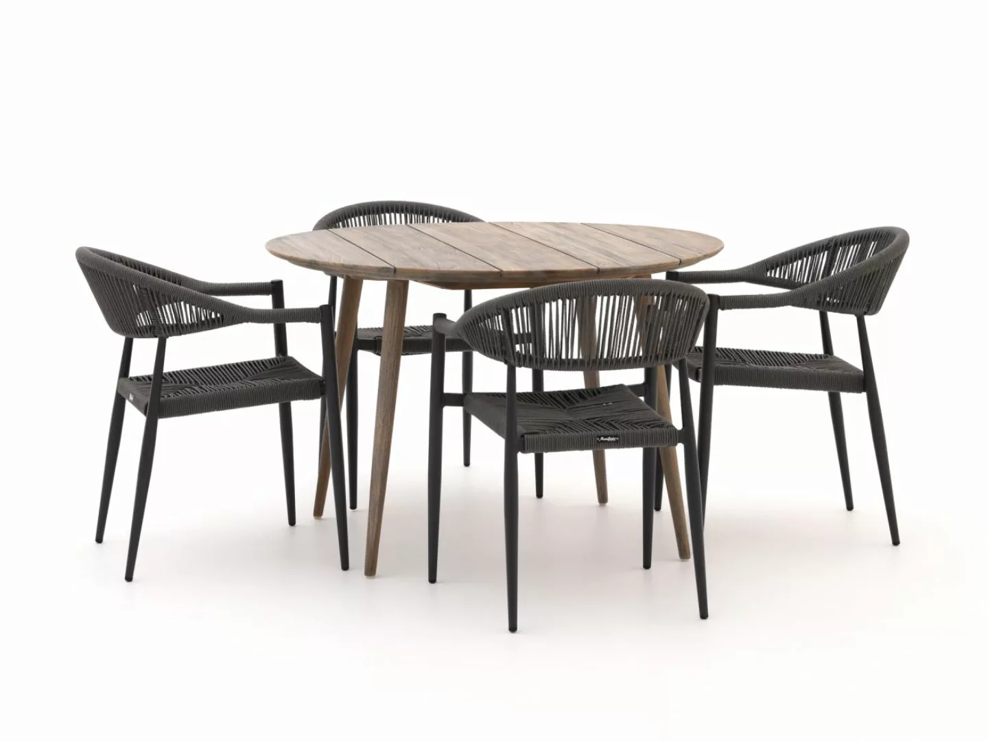 Manifesto Belpasso/ROUGH-K ø 115 cm Gartenmöbel-Set 5-teilig stapelbar günstig online kaufen