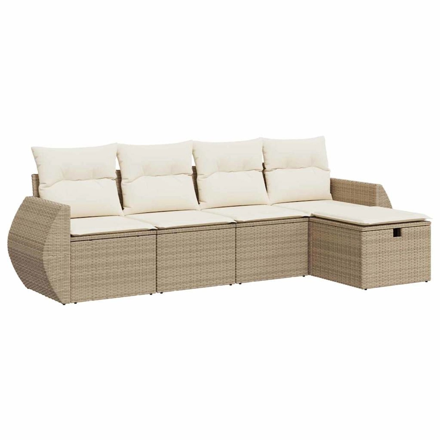 vidaXL 5-Tlg Garten-Sofagarnitur mit Kissen Beige Poly Rattan 3325564 günstig online kaufen