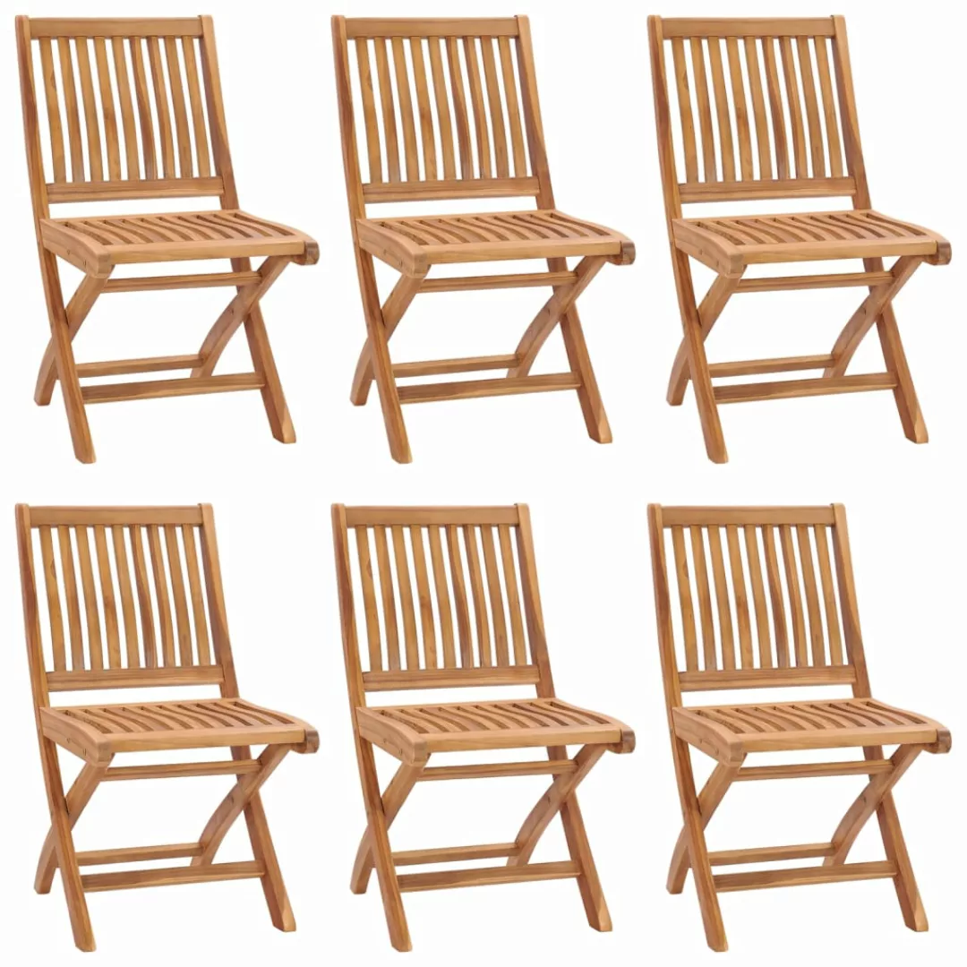 Klappbare Gartenstühle 6 Stk. Massivholz Teak günstig online kaufen