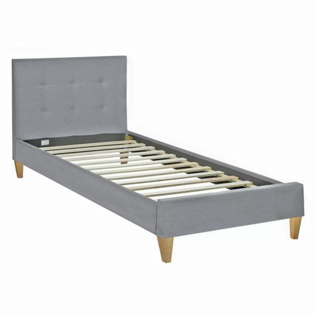 Homestyle4u Polsterbett Einzelbett 90x200 Bettgestell Grau (Komplettset mit günstig online kaufen