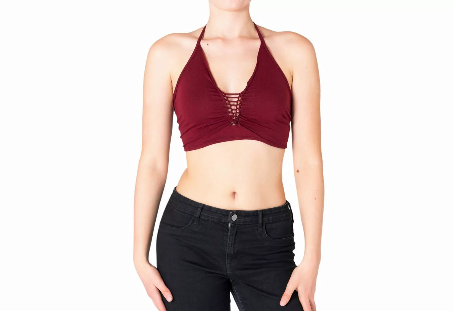 PANASIAM Crop-Top Damen Bademode Triangel Bikini Top mit Bindebändern Sexy günstig online kaufen