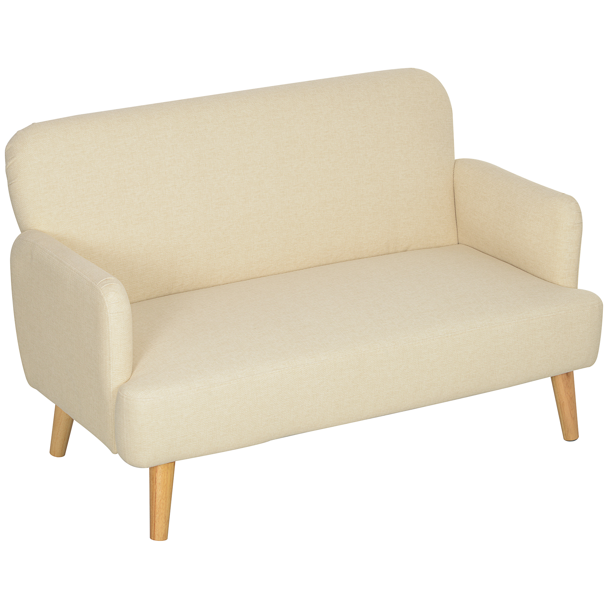 HOMCOM 2 Sitzer Sofa, Kleine Couch mit Samtoptik, Holzbeine, Dicke Gepolste günstig online kaufen