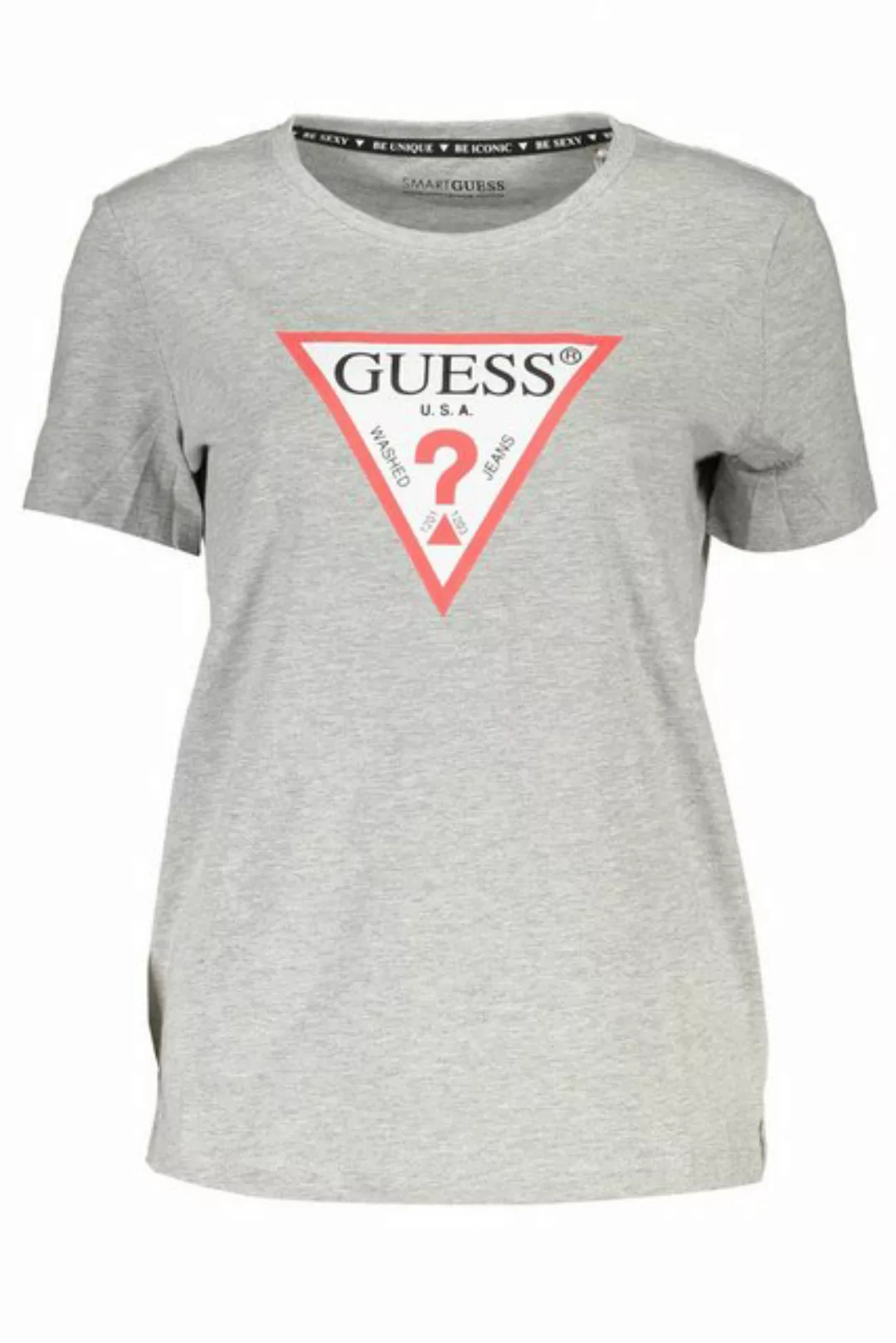 GUESS JEANS T-Shirt Damen T-Shirt Grau aus Bio-Baumwolle mit Logo und günstig online kaufen