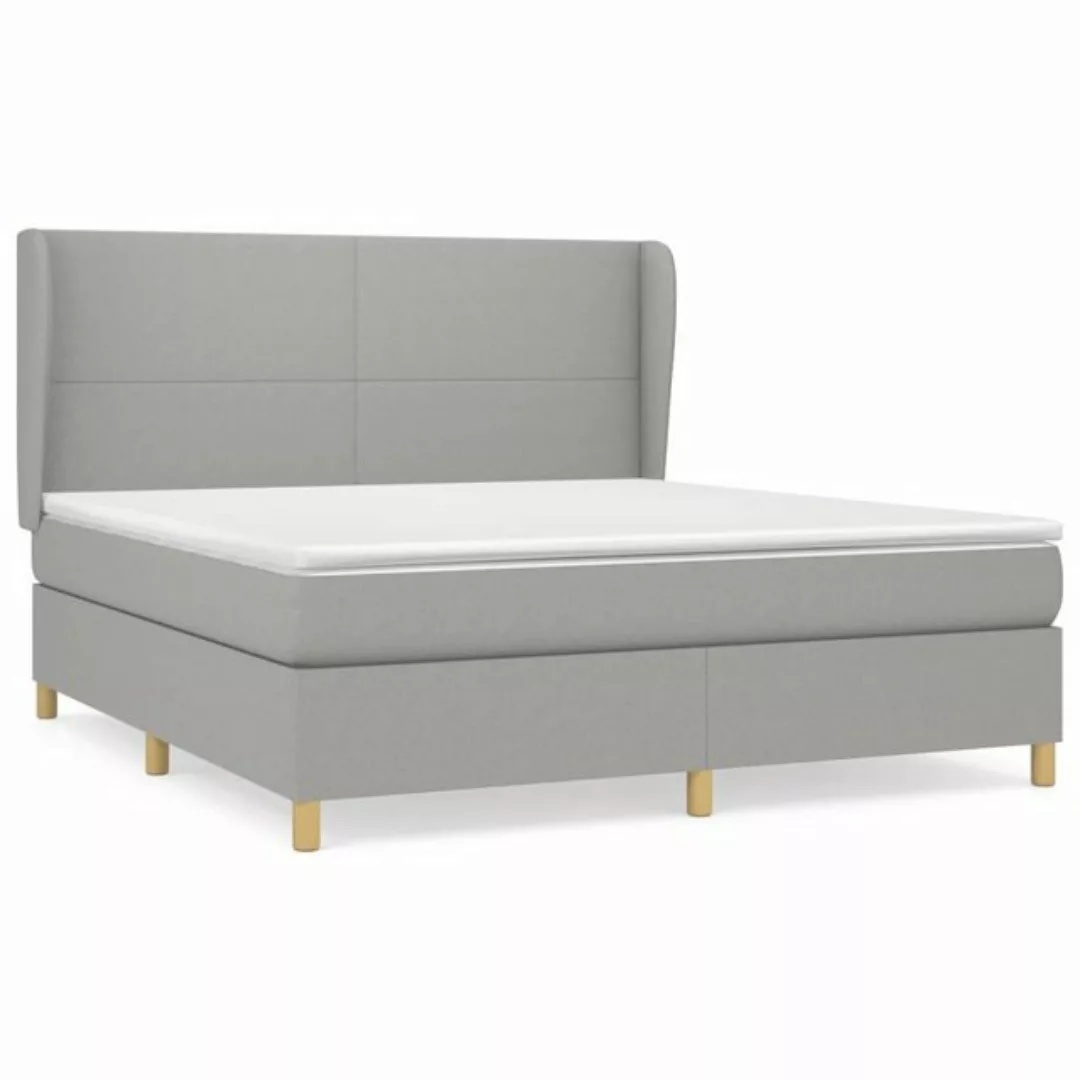 furnicato Bett Boxspringbett mit Matratze Hellgrau 180x200 cm Stoff (1-tlg) günstig online kaufen