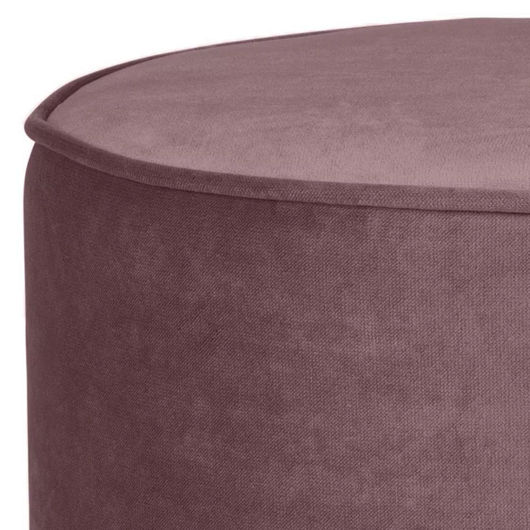 Fliederfarbener Polsterhocker in runder Form 46 cm Sitzhöhe günstig online kaufen