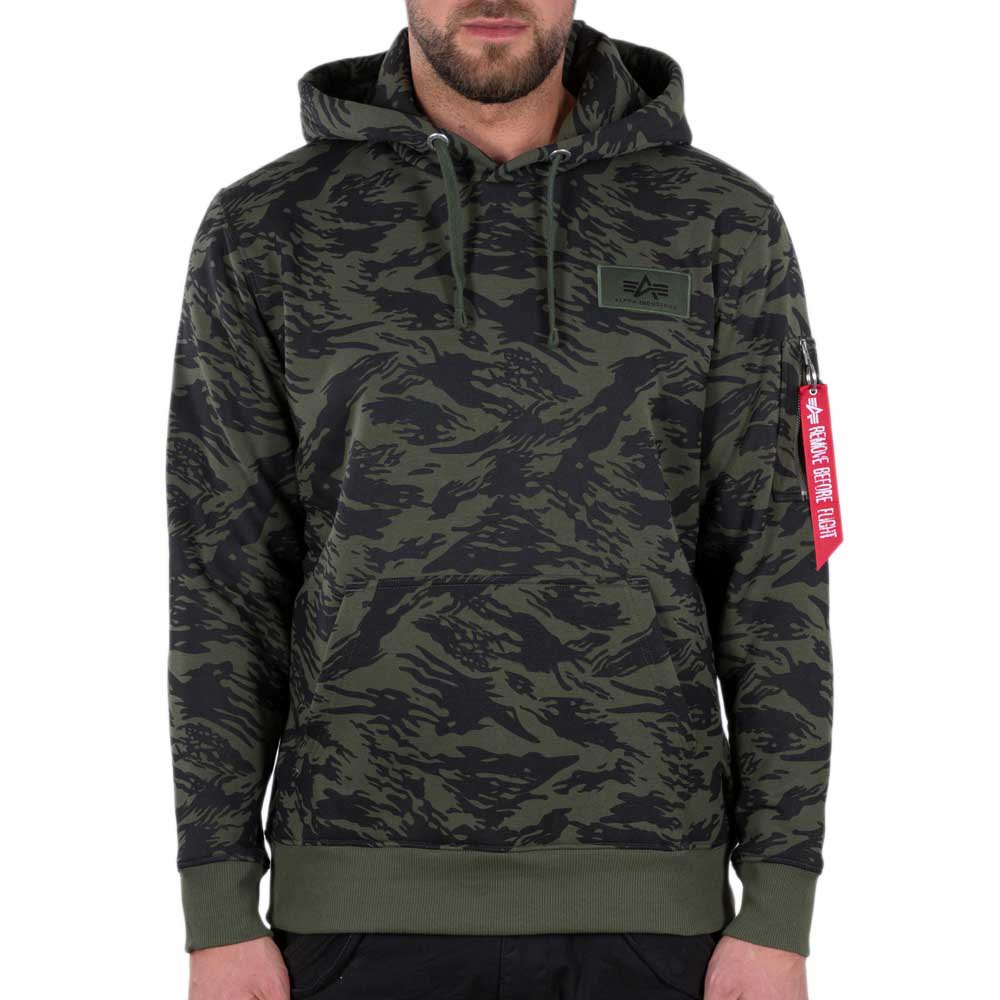 Alpha Industries Back Print Camo Kapuzenpullover S Brushstroke Green günstig online kaufen