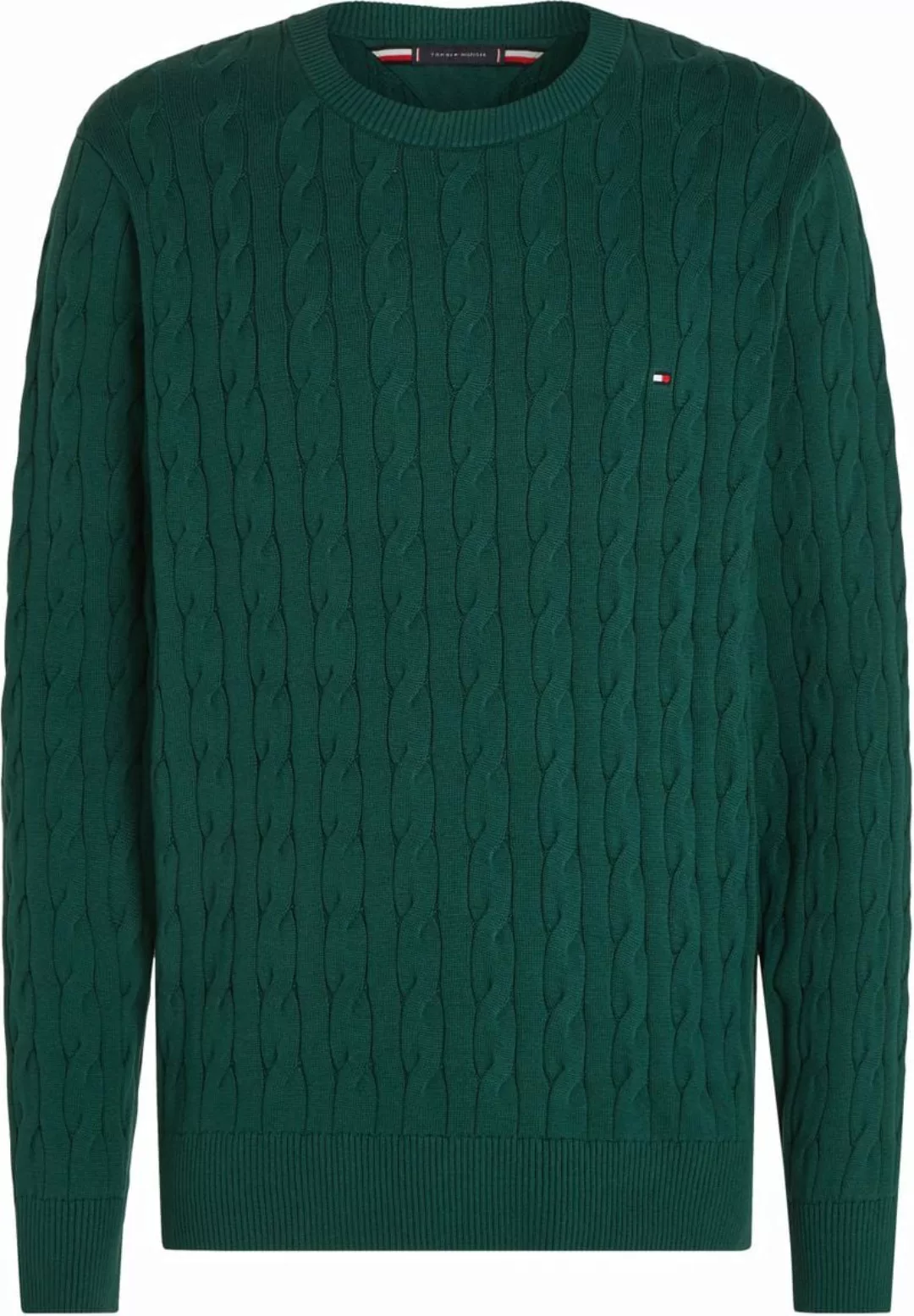 Tommy Hilfiger Pullover Cable Dunkelgrün - Größe XL günstig online kaufen