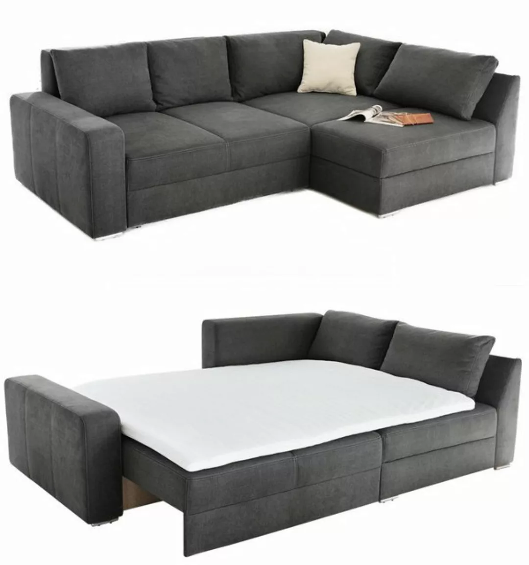 luma-home Ecksofa 15107, Dauerschläfer 268x180 cm mit 2 Bettkästen, Ottoman günstig online kaufen