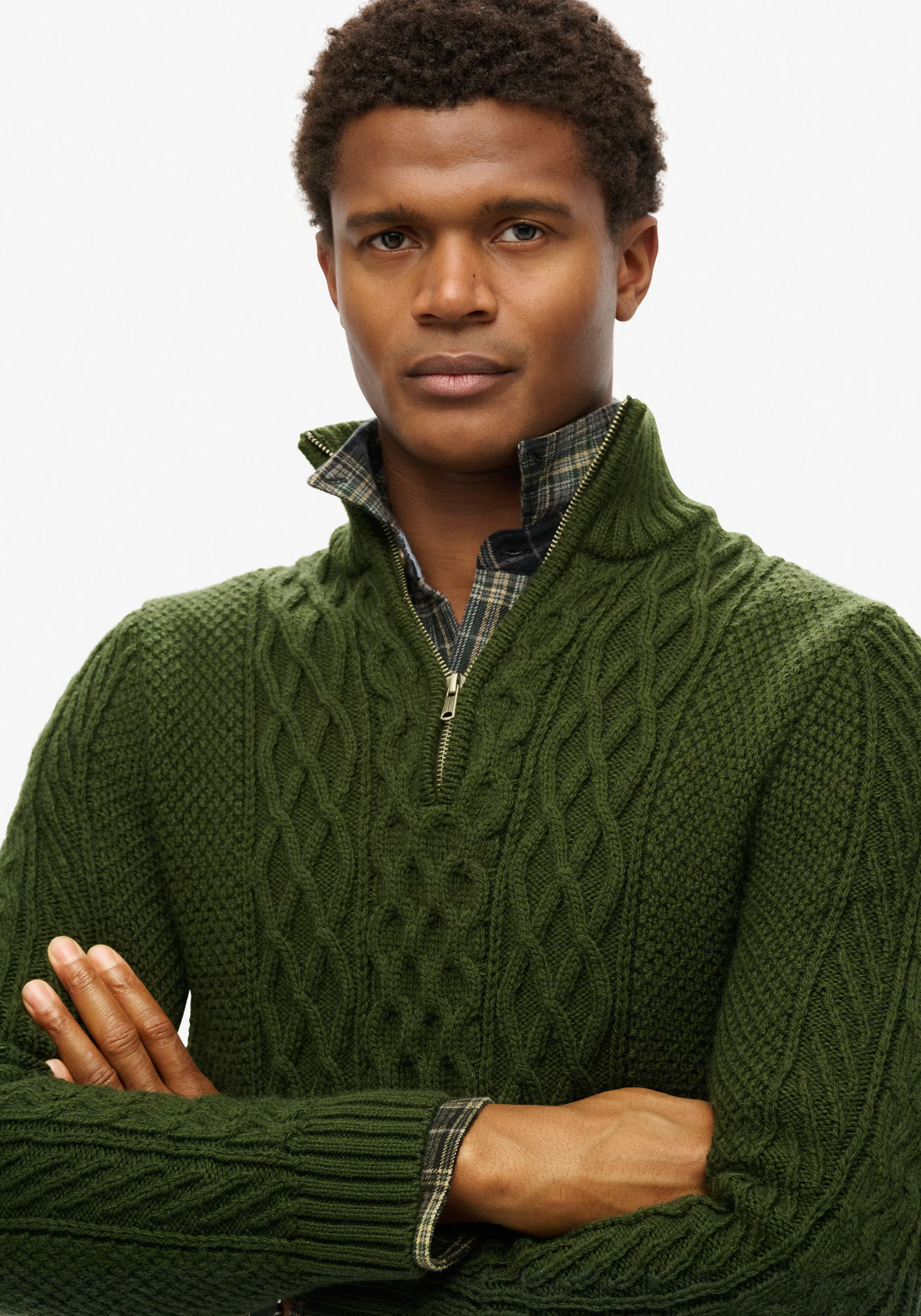 Superdry Strickpullover "Jacob Cable Knit Half Zip" günstig online kaufen