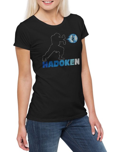 Urban Backwoods Print-Shirt Hadoken II Damen T-Shirt Gamer Street Champion günstig online kaufen