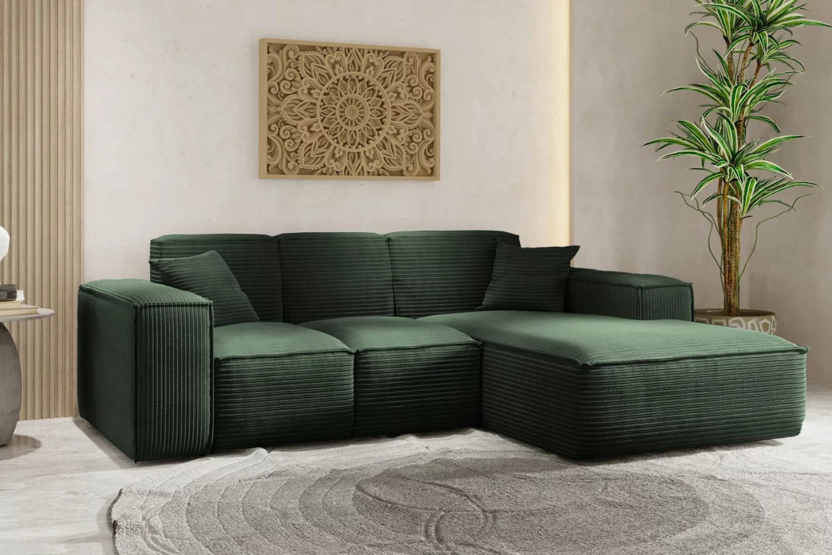 Kaiser Möbel Ottomane Ecksofa, Eckcouch L form, Wohnzimmer Couch SIENA stof günstig online kaufen