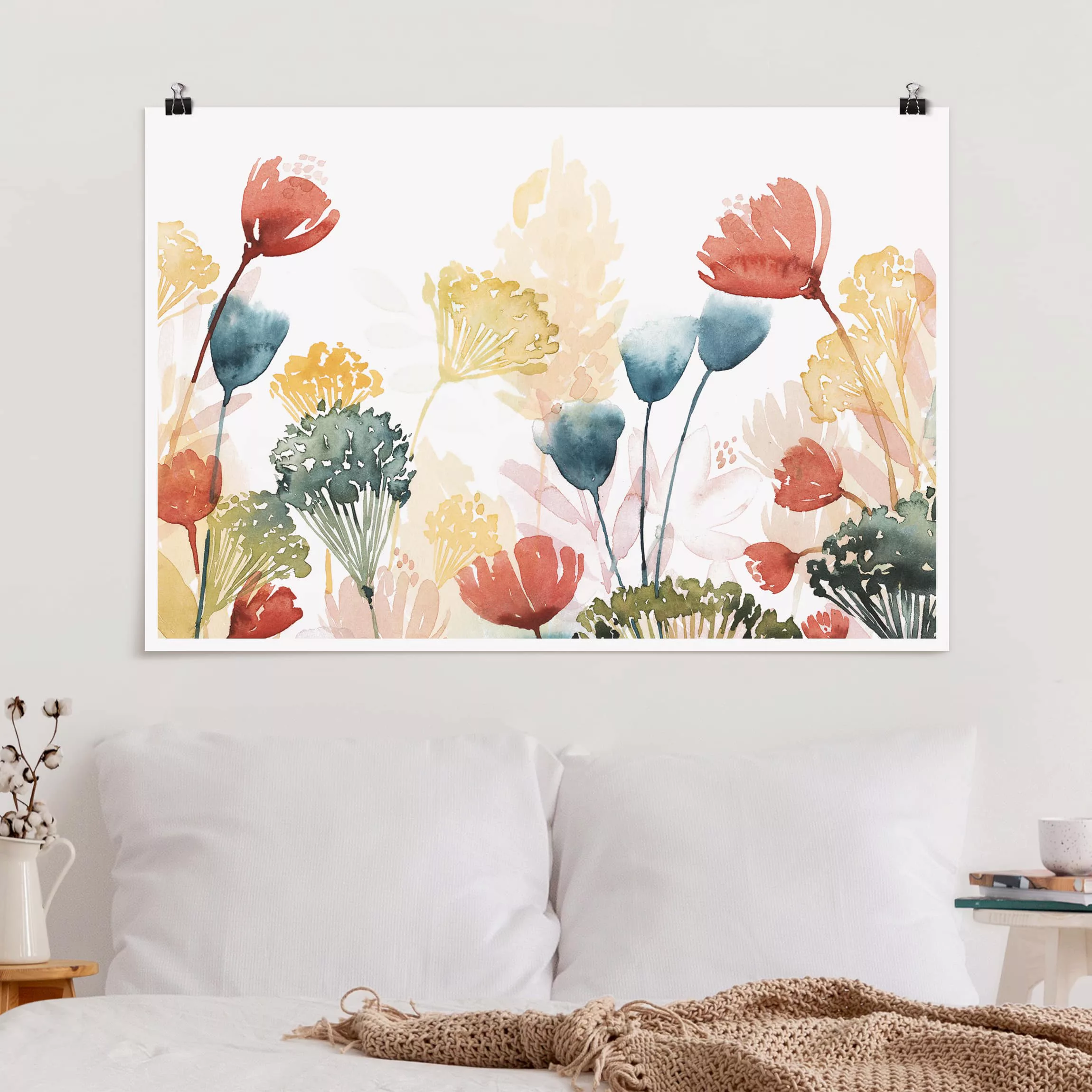 Poster Kunstdruck - Querformat Wildblumen im Sommer II günstig online kaufen