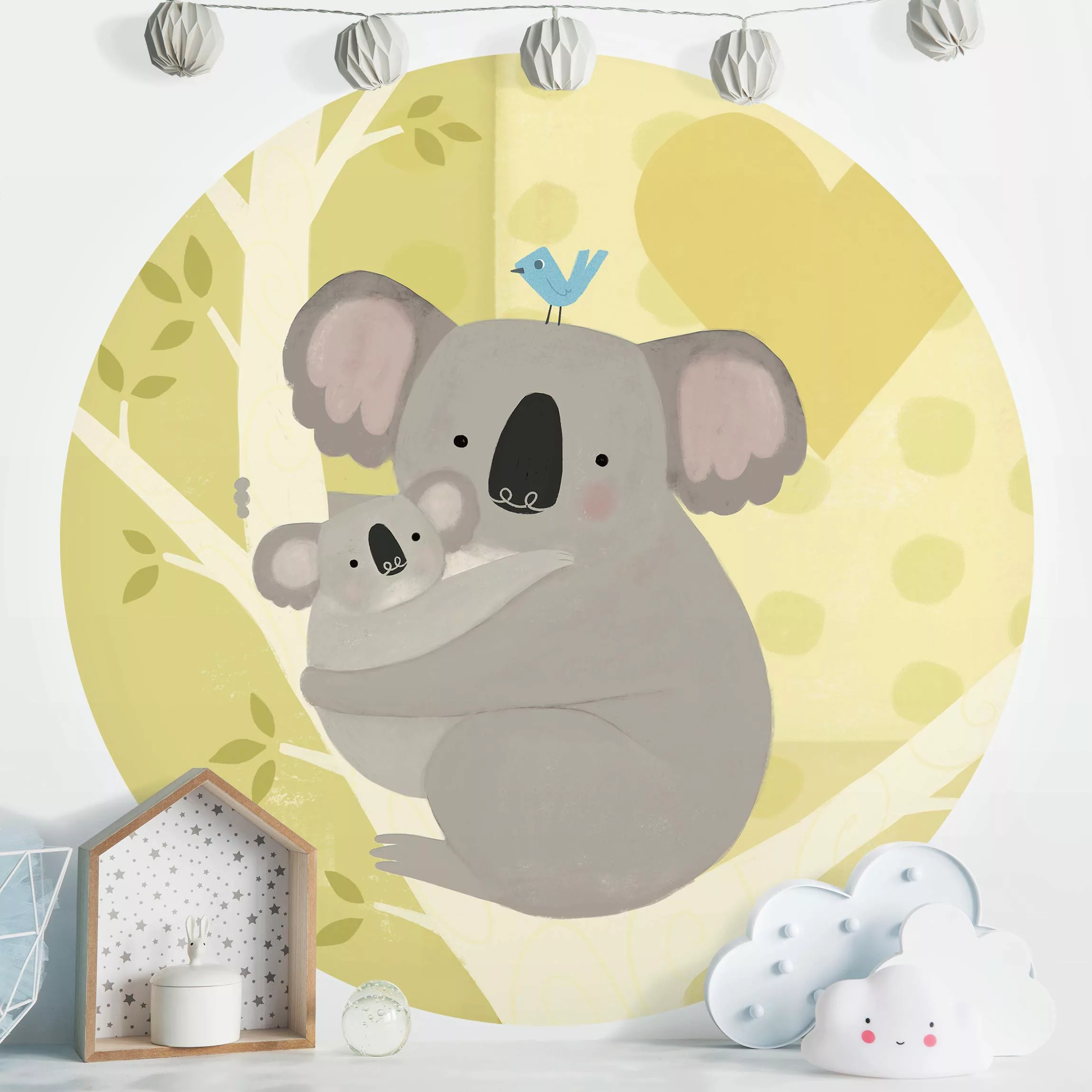Bilderwelten Runde Tapete selbstklebend Kinderzimmer Mama und ich - Koalas günstig online kaufen