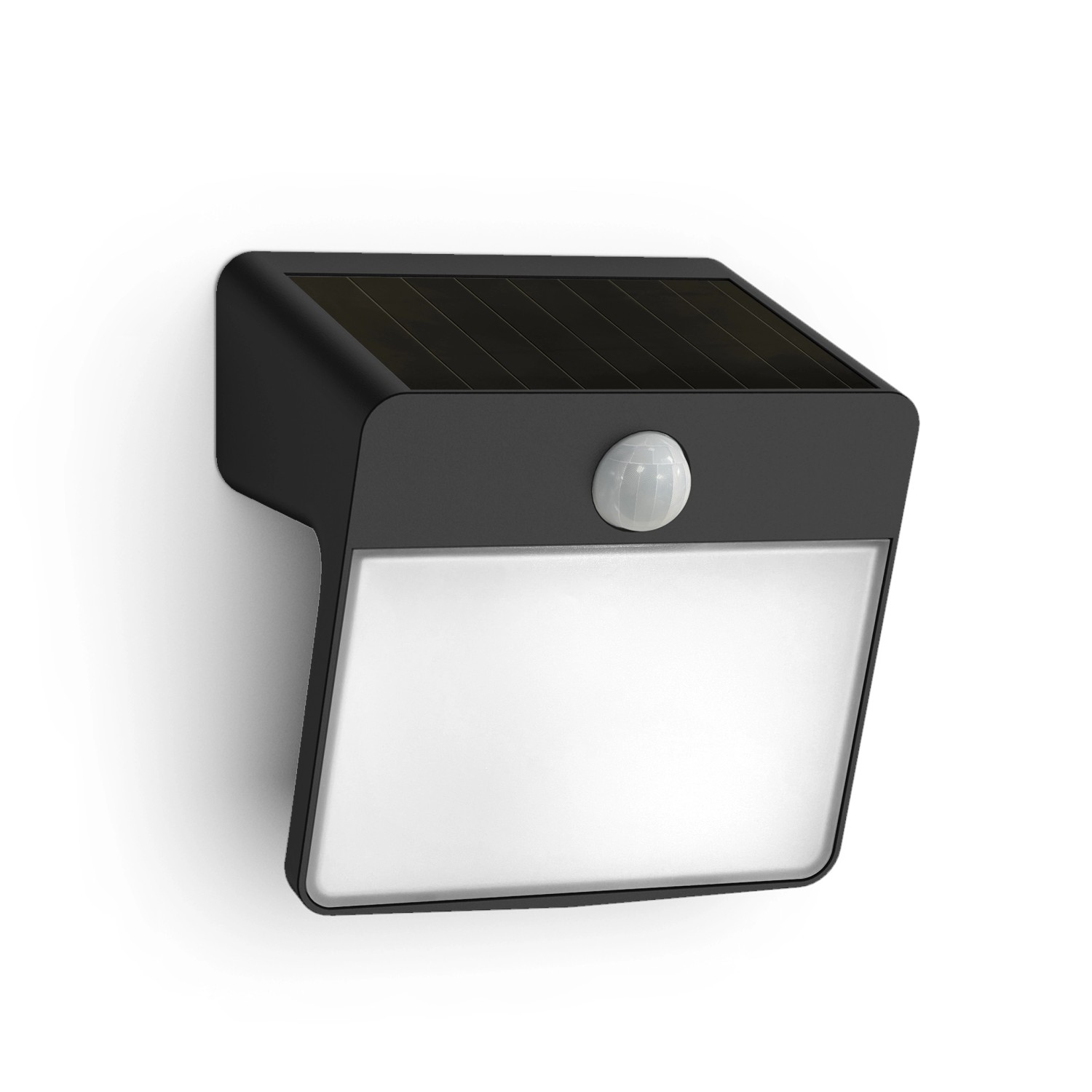 LED Solar Wandleuchte Yarixa in Schwarz und Weiß 2,2W 250lm IP44 mit Bewegu günstig online kaufen