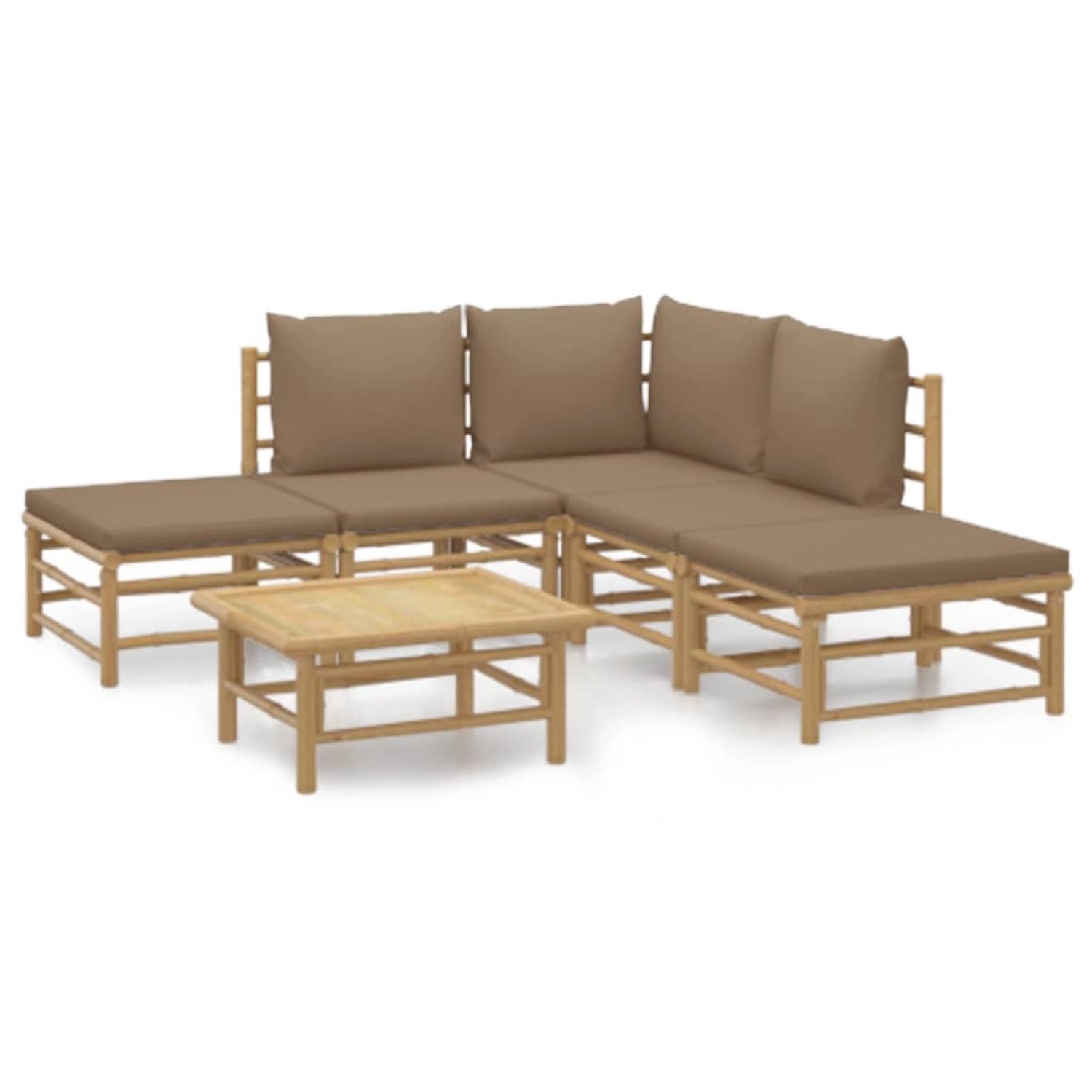 Vidaxl 6-tlg. Garten-lounge-set Mit Kissen Taupe Bambus günstig online kaufen