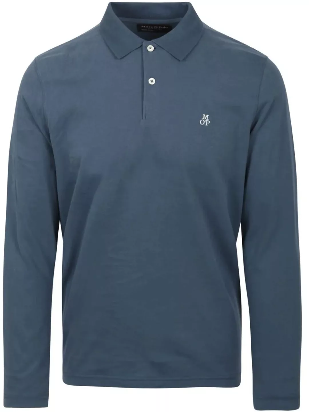 Marc O'Polo Langarm Polohemd Blau - Größe XXL günstig online kaufen