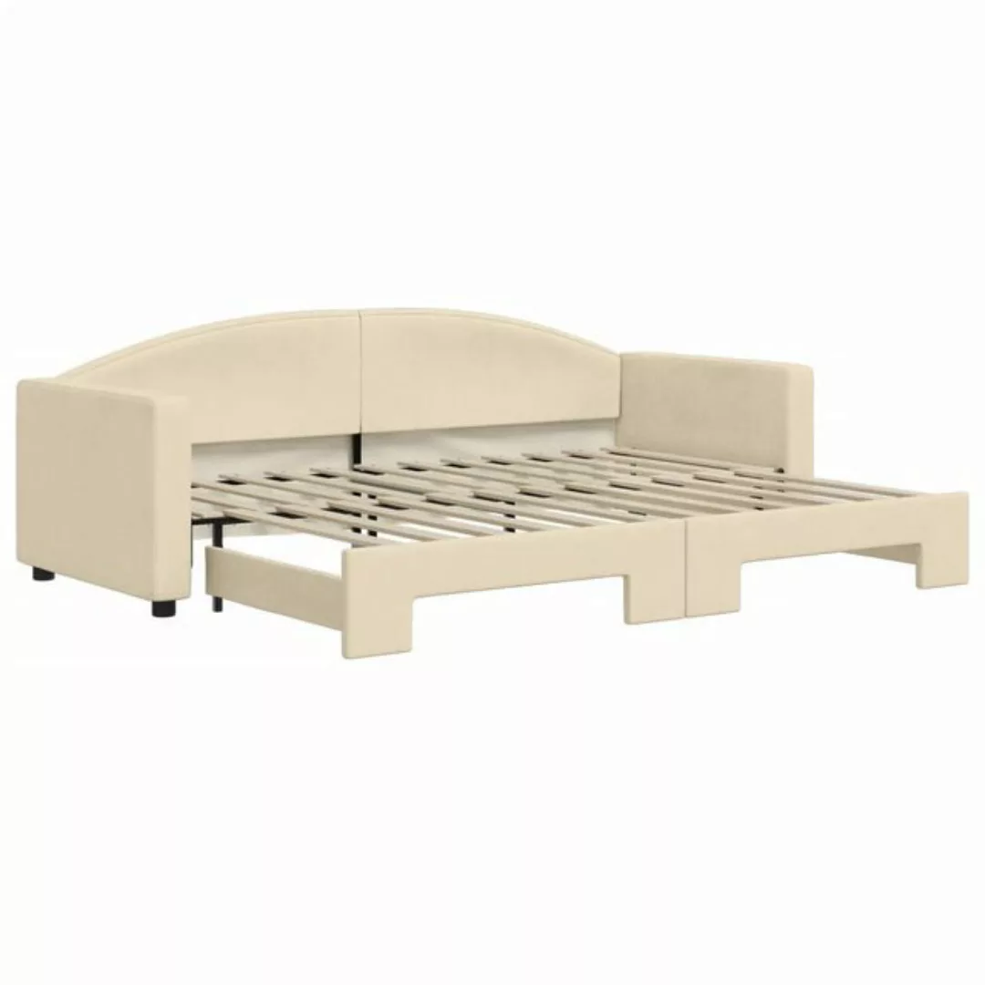 vidaXL Bett Tagesbett Ausziehbar Creme 80x200 cm Stoff günstig online kaufen