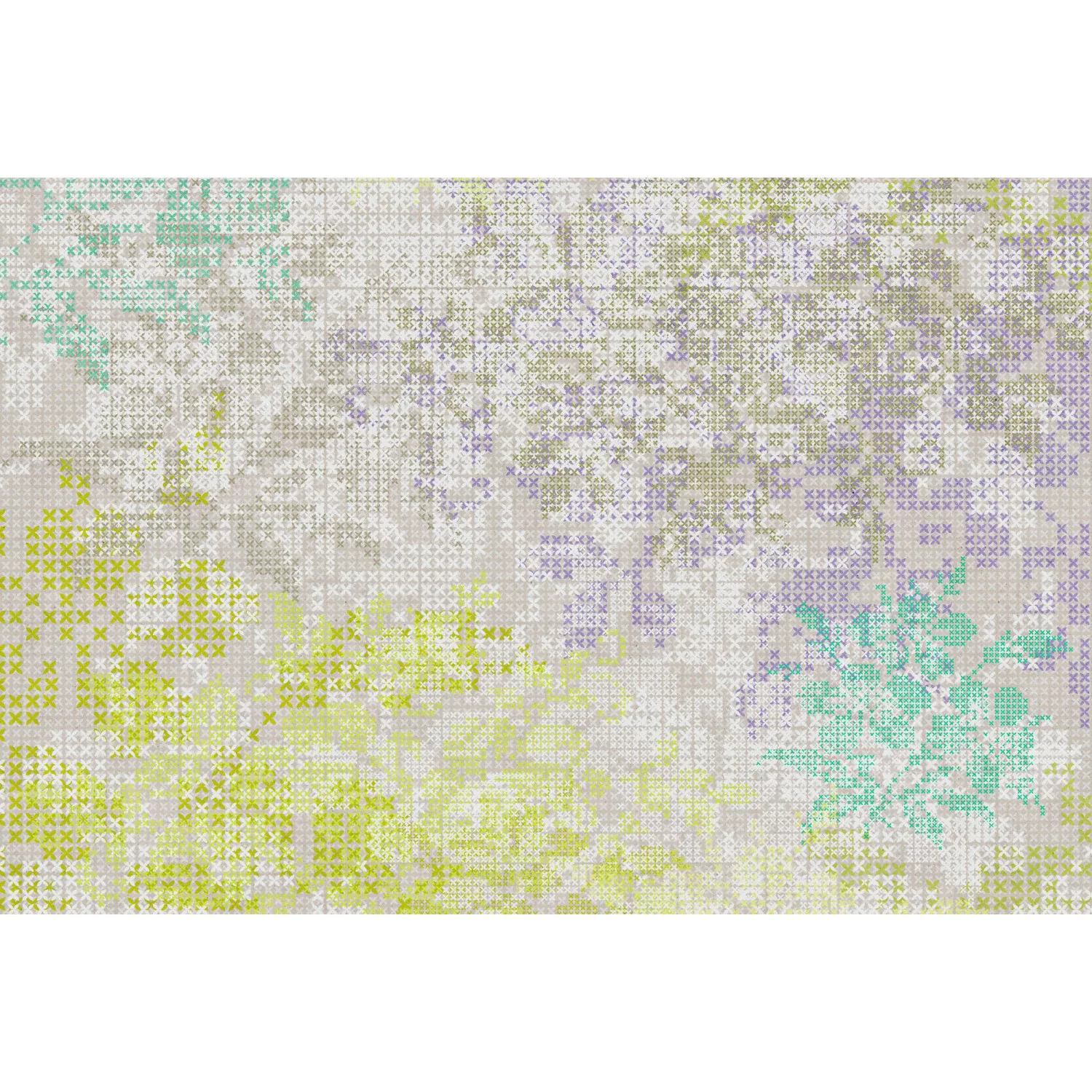 Fototapete Grafik Abstrakt Gelb Grün Bunt  4,00 m x 2,70 m FSC® günstig online kaufen