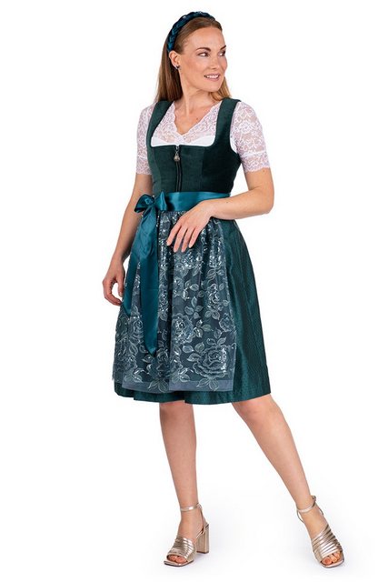 MarJo Dirndl Samt Dirndl 2tlg. - VEITSBRONN - petrol günstig online kaufen