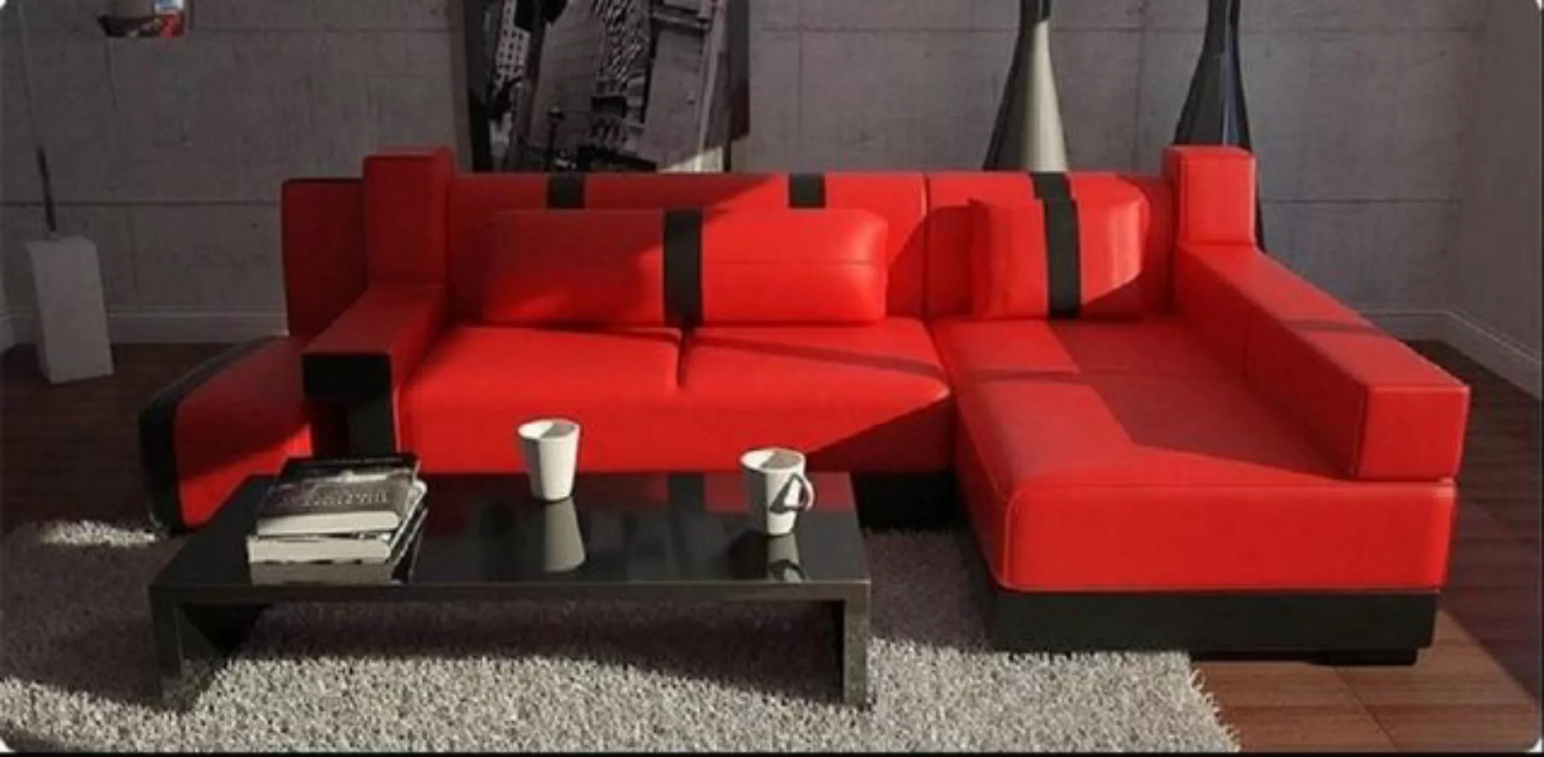JVmoebel Ecksofa, Ecksofa Sofa Couch Polster Wohnlandschaft Leder Eck Sofas günstig online kaufen