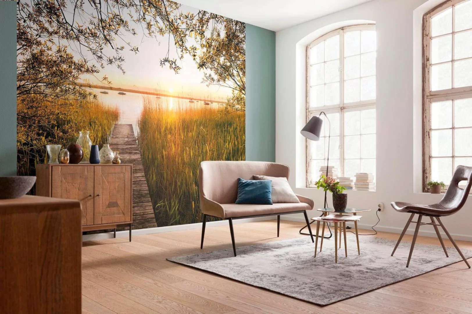 Komar Vliestapete »Digitaldruck Vlies - Lakeside - Größe 400 x 260 cm«, bed günstig online kaufen