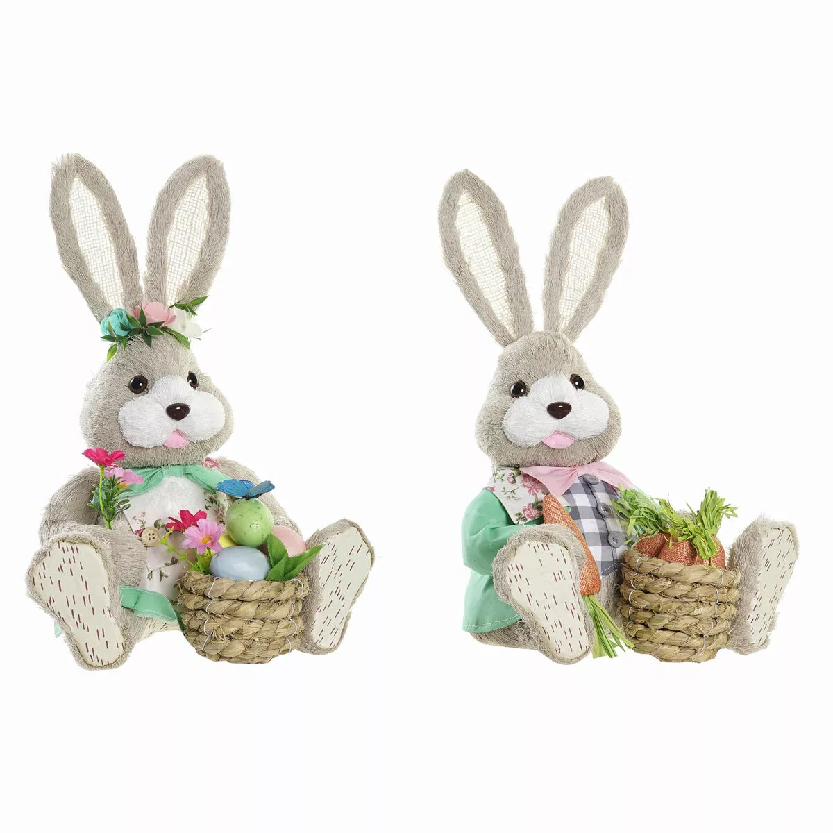 Deko-figur Dkd Home Decor Braun Polyester Hase Grün Bunt Faser Shabby Chic günstig online kaufen