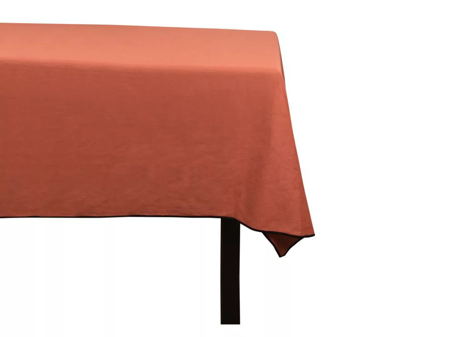 Tischdecke aus Baumwolle & Leinen mit schwarzem Rand - 170 x 250 cm - Terra günstig online kaufen