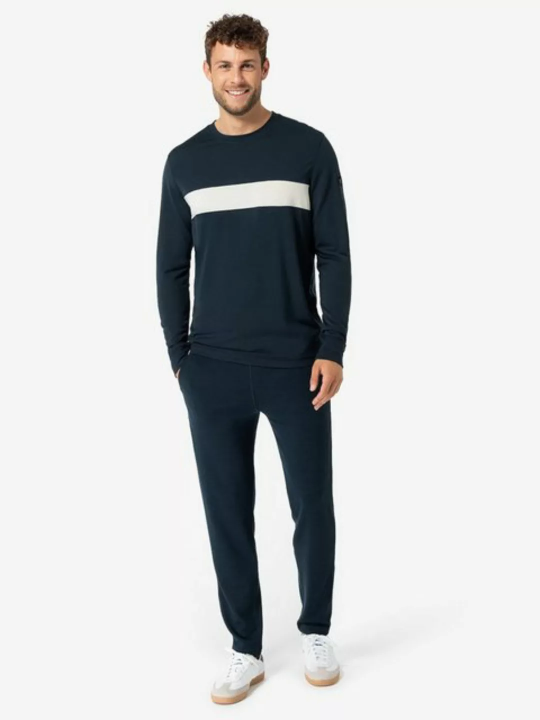 SUPER.NATURAL Sweatshirt für Herren, Merino MONTANA mit Streifen, casual günstig online kaufen