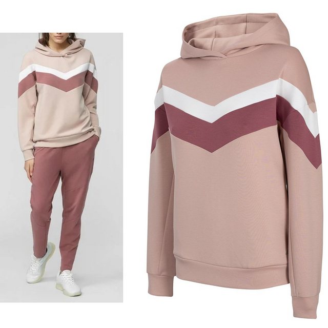 4F Trekkingjacke 4F - Damen Sweatpullover - dicker Hoodie, weiß rose günstig online kaufen