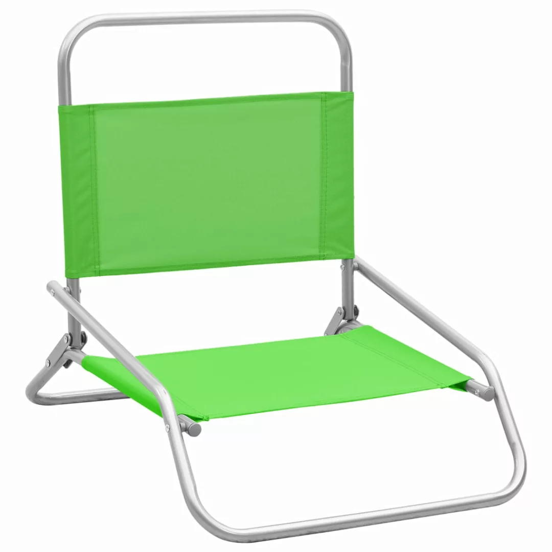 Klappbare Strandstühle 2 Stk. Grün Stoff günstig online kaufen