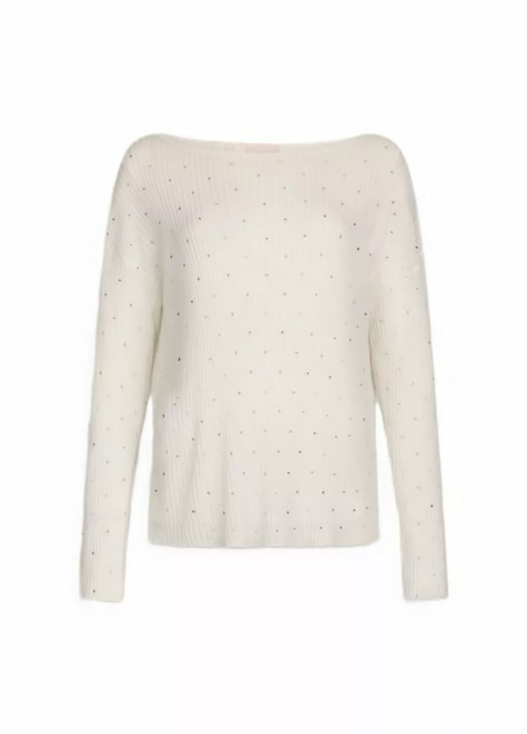 Liu Jo Langarmshirt – Weißer Damenpullover mit Strass günstig online kaufen