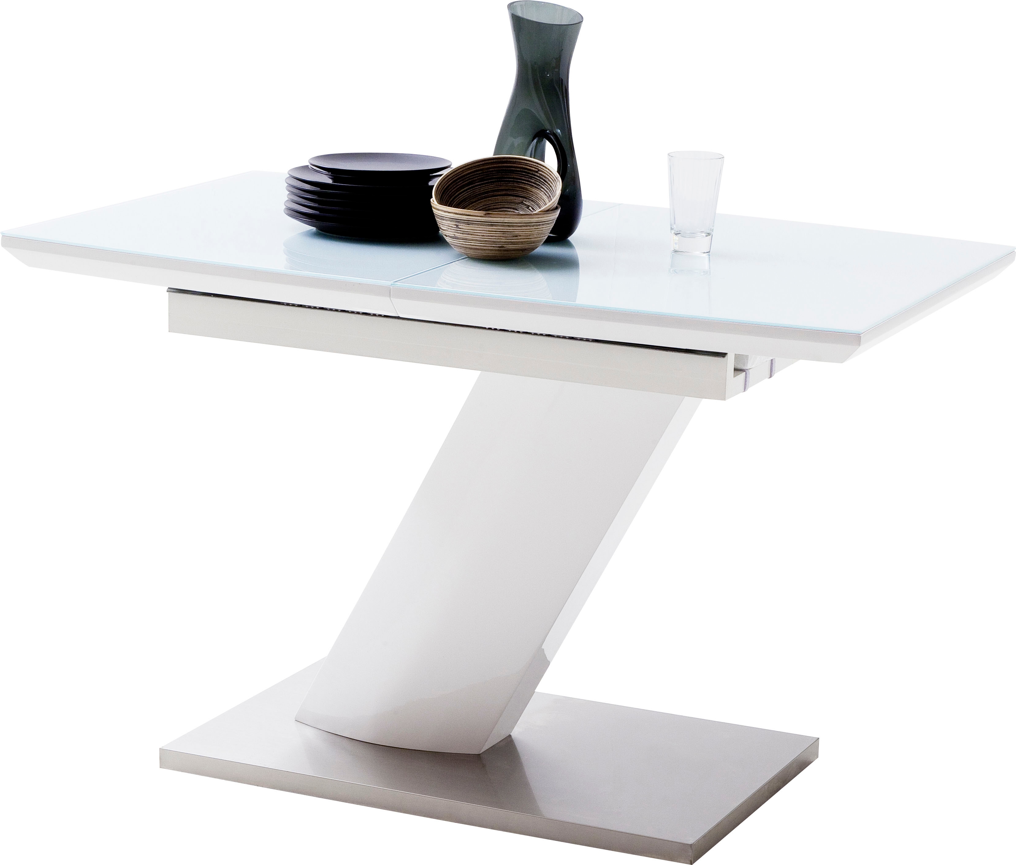 MCA furniture Esstisch "Galina", Bootsform in weiß mit Synchronauszug vormo günstig online kaufen