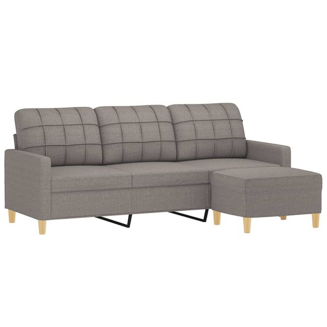 vidaXL Sofa 3-Sitzer-Sofa mit Hocker Taupe 180 cm Stoff günstig online kaufen