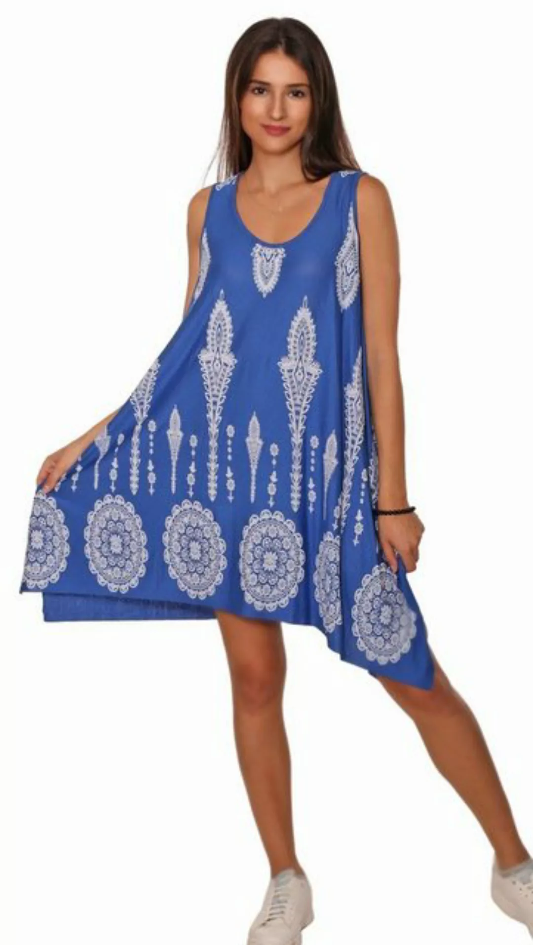 Charis Moda Sommerkleid Trägerkleid knielang Indian Ornamentic Print günstig online kaufen