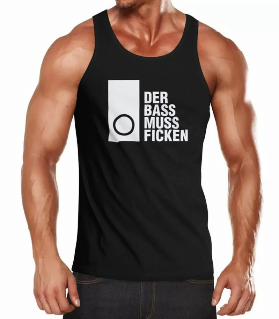 MoonWorks Tanktop Herren Tanktop Techno Spruch Der Bass muss Ficken Party F günstig online kaufen