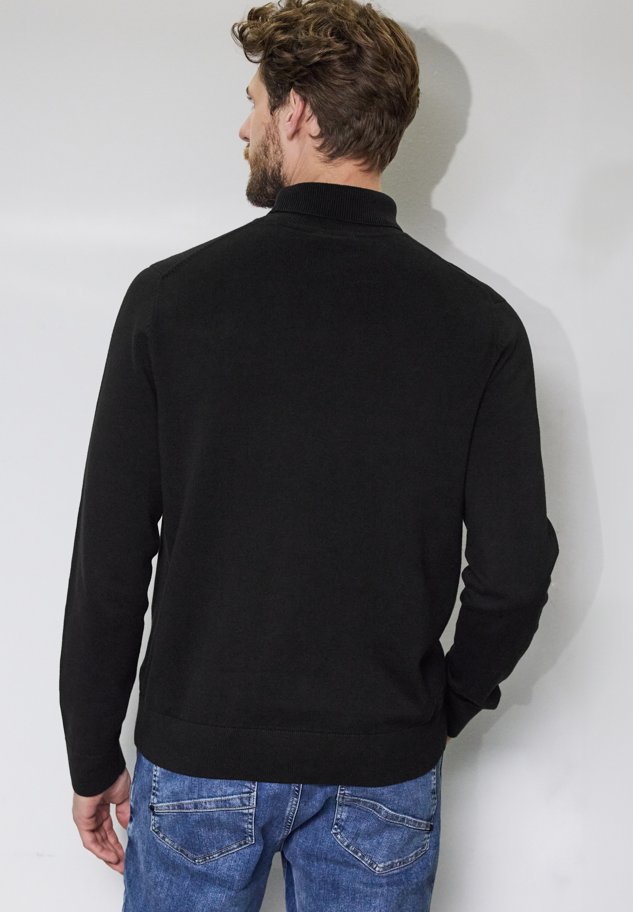 STREET ONE MEN Rollkragenpullover, aus reiner Baumwolle günstig online kaufen