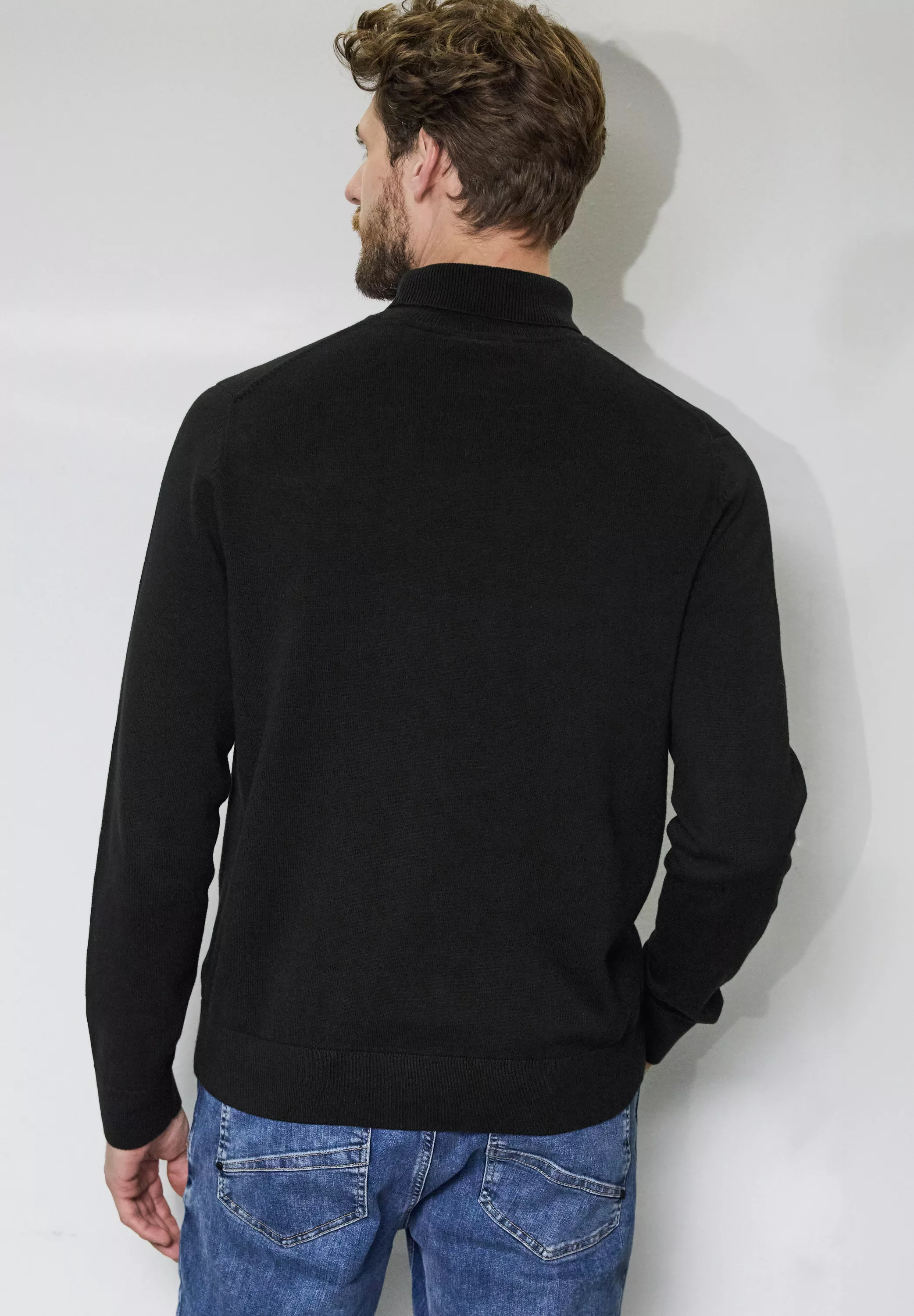 STREET ONE MEN Rollkragenpullover, aus reiner Baumwolle günstig online kaufen