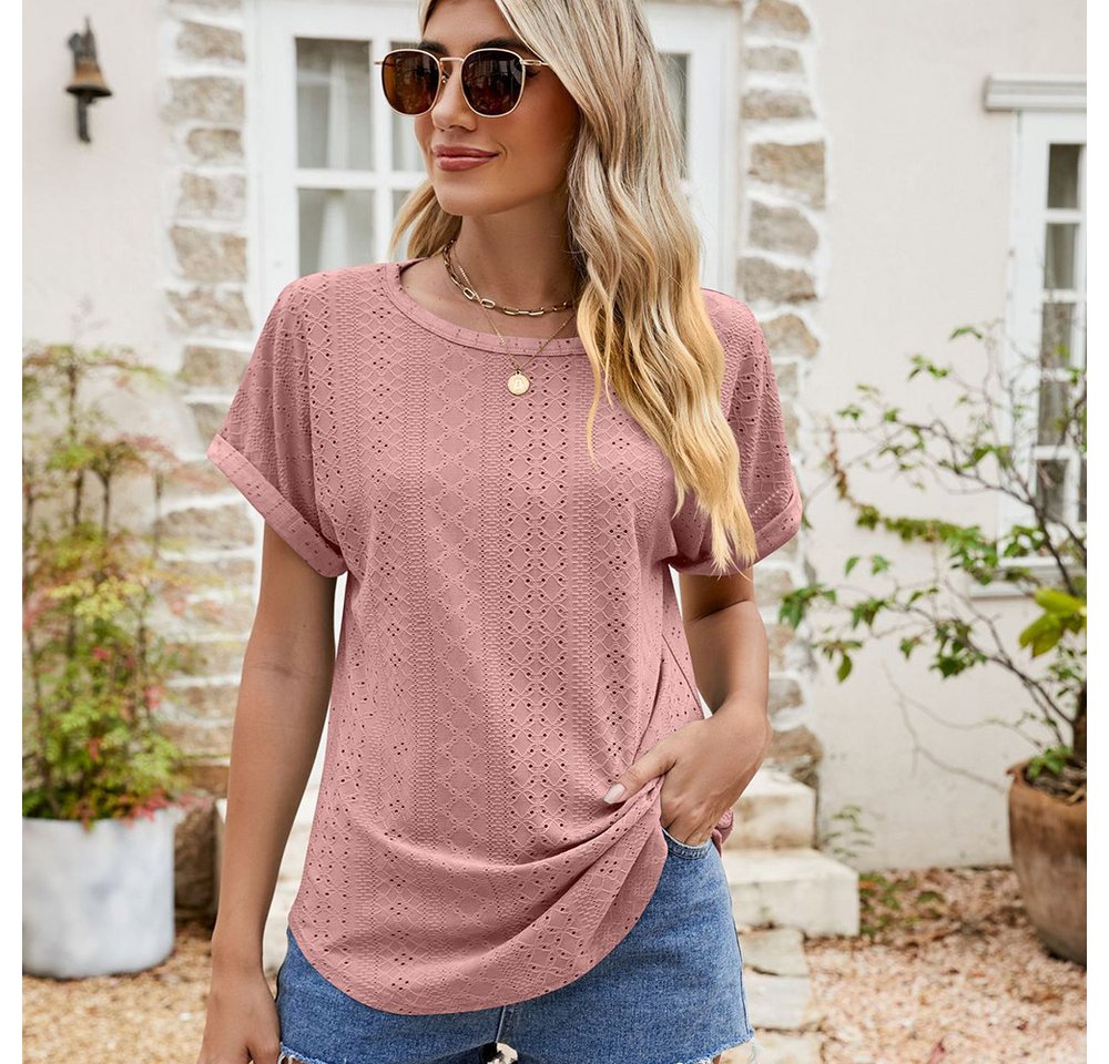 CHENIN T-Shirt Damen Shirt Sommer Elegante Stickerei Bluse Kurzarm Bluse Fr günstig online kaufen