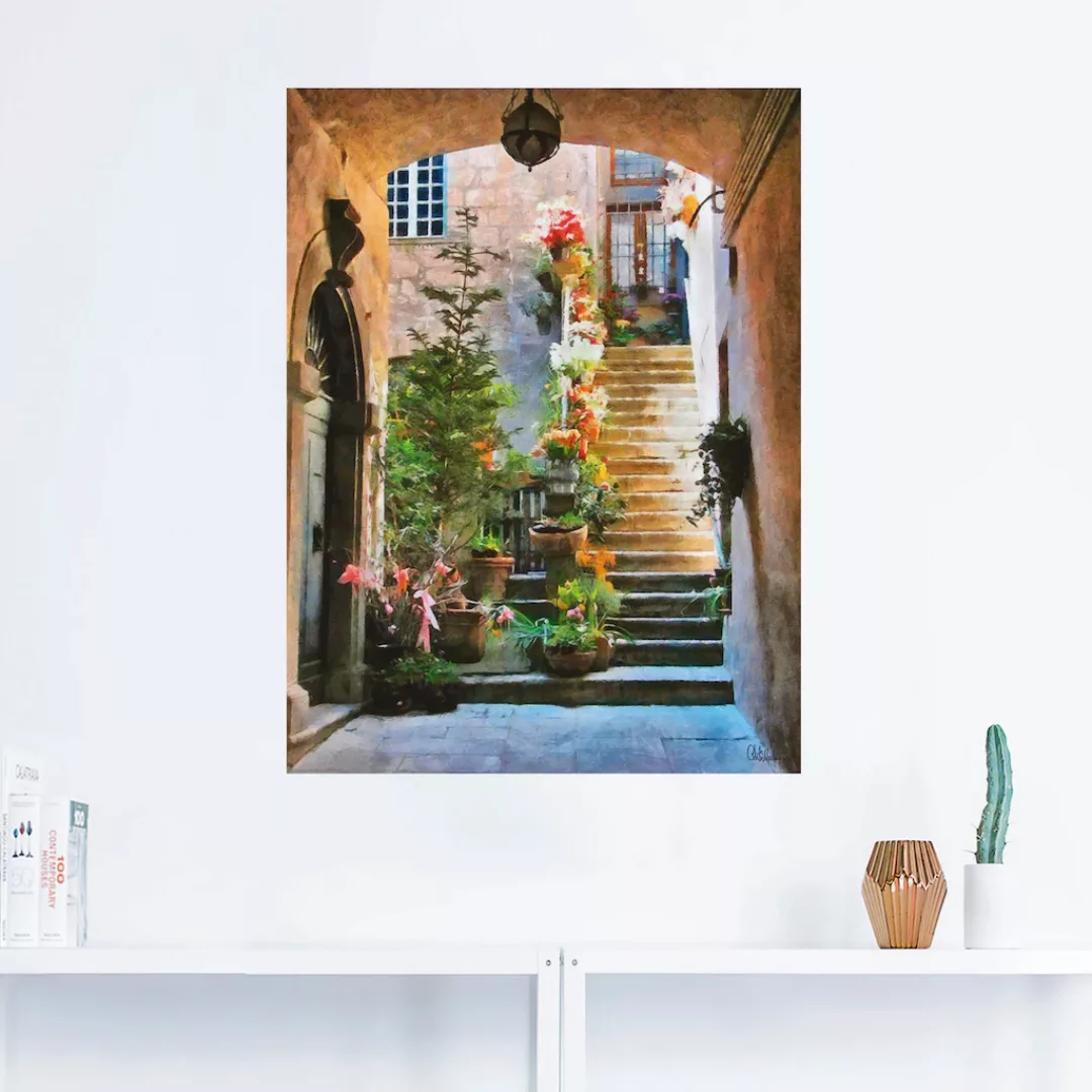 Artland Wandbild "Treppe mit Blumen", Elemente der Architektur, (1 St.), al günstig online kaufen