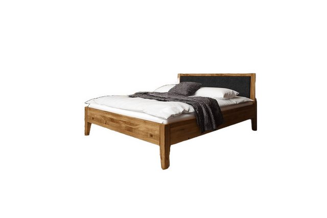 Natur24 Einzelbett Bett Sydo 9 Wildeiche massiv 140x200cm mit Polsterkopfte günstig online kaufen