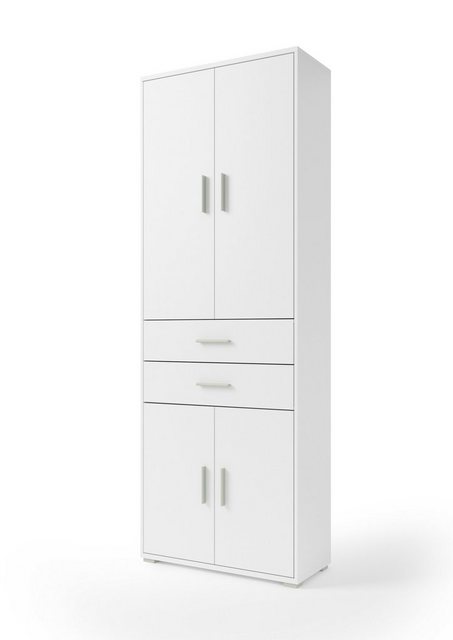 PREISBRECHER Aktenschrank Clermont (BxHxT: 79,1x221,2x35 cm) in weiß mit 2 günstig online kaufen