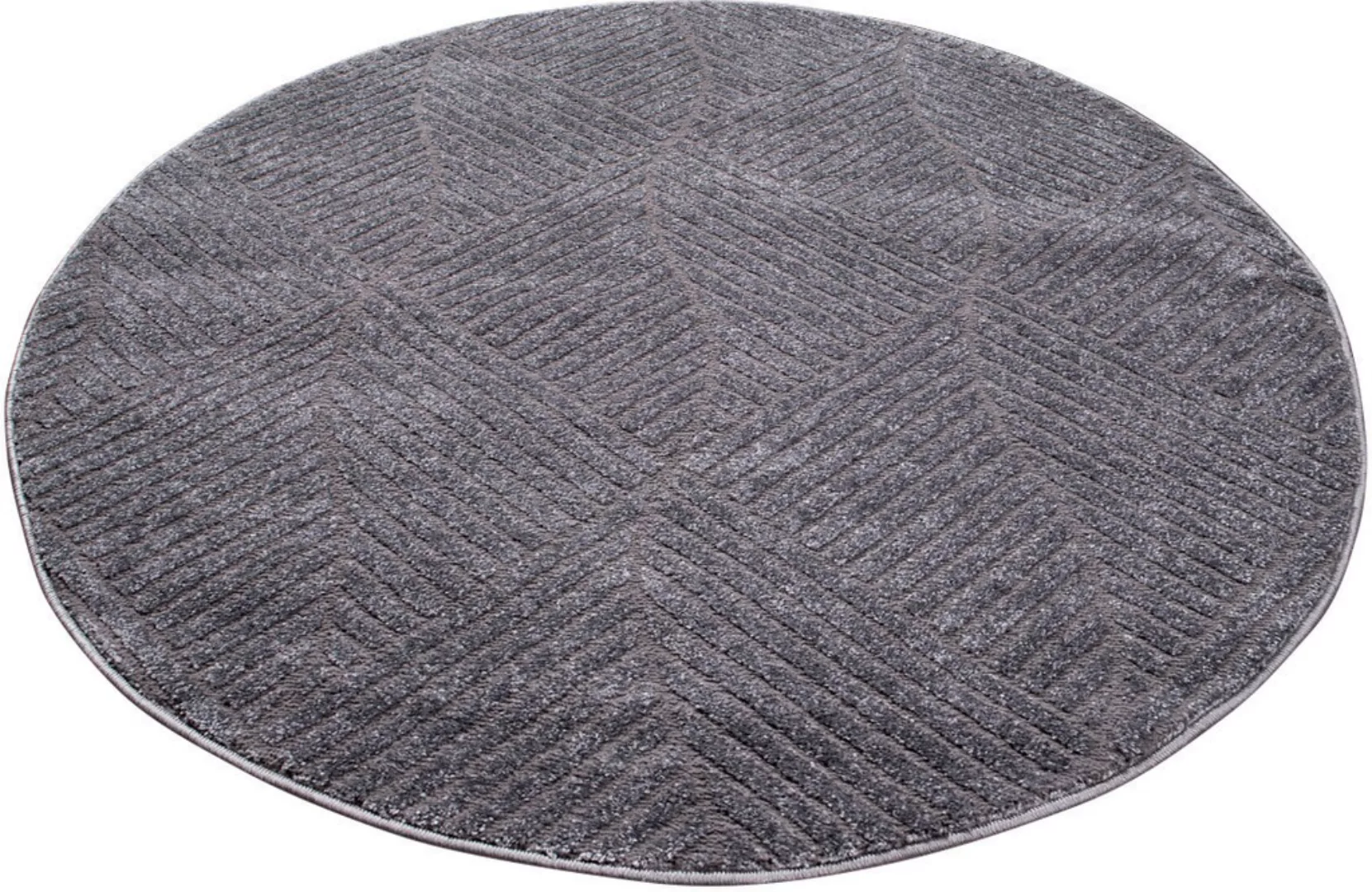 Carpet City Teppich »Friseé-Teppich FANCY 904«, rund, Kurzflor Wohnzimmer, günstig online kaufen