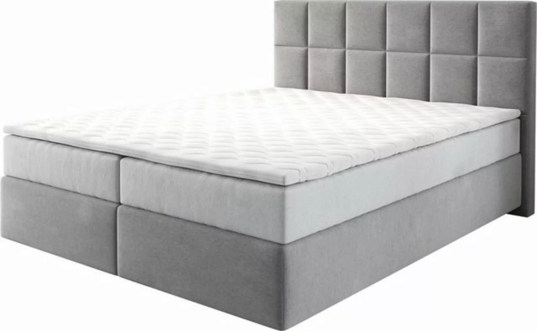 DELIFE Boxspringbett Dream-Fine, Mikrofaser Grau 160x200 cm mit TFK Matratz günstig online kaufen