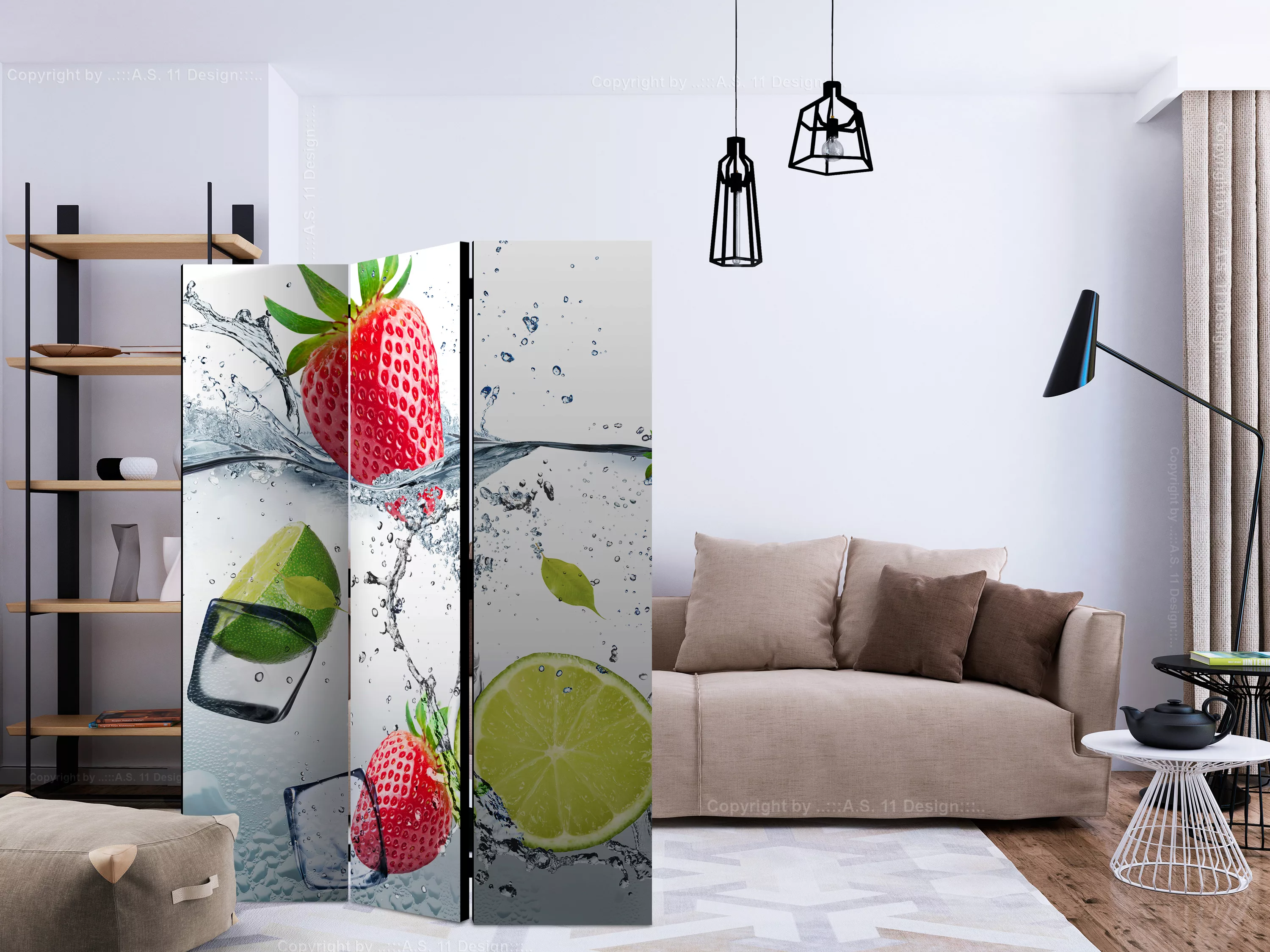 3-teiliges Paravent - Fruit Cocktail [room Dividers] günstig online kaufen