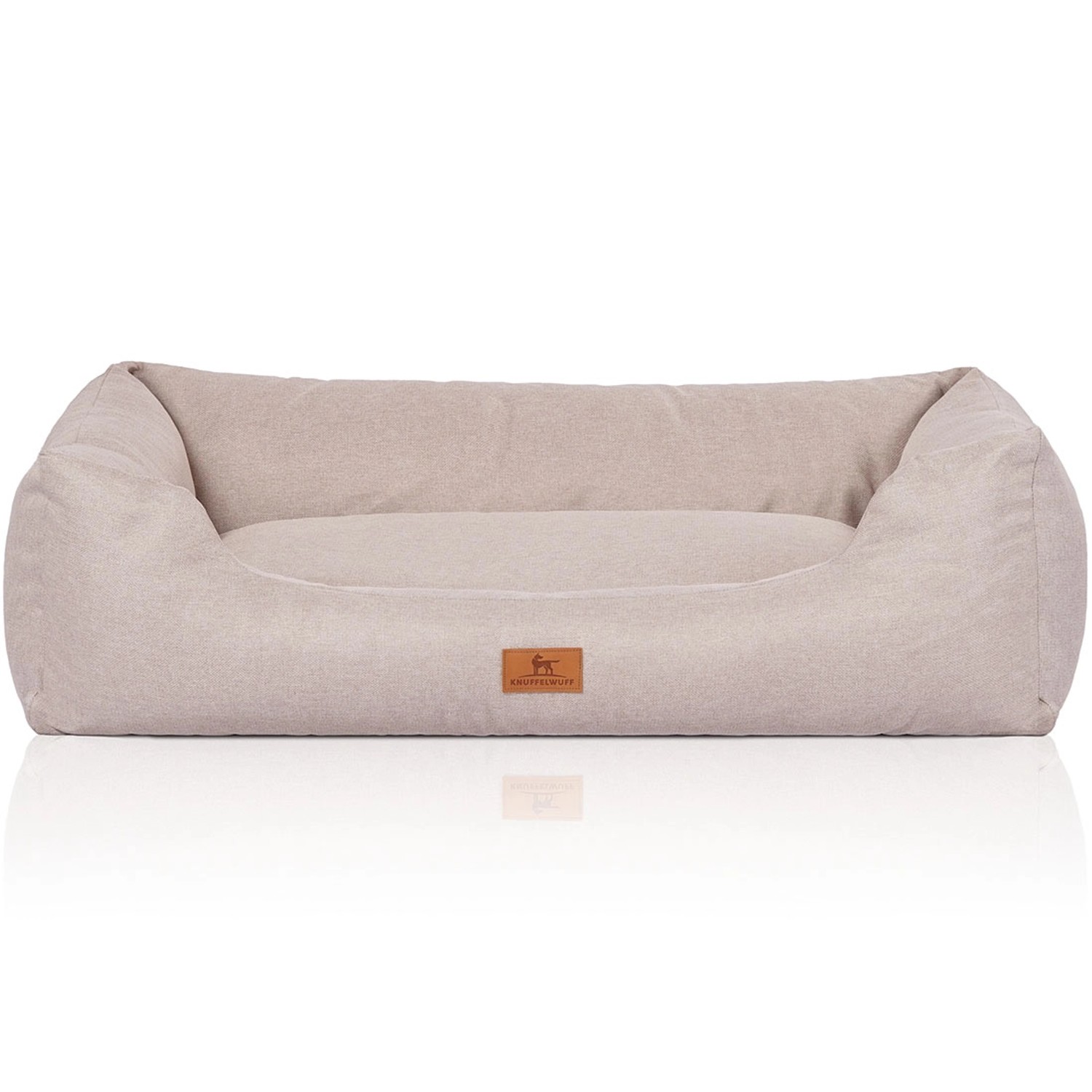 Knuffelwuff Hundebett Emma Velours XL 105 x 75cm Beige günstig online kaufen