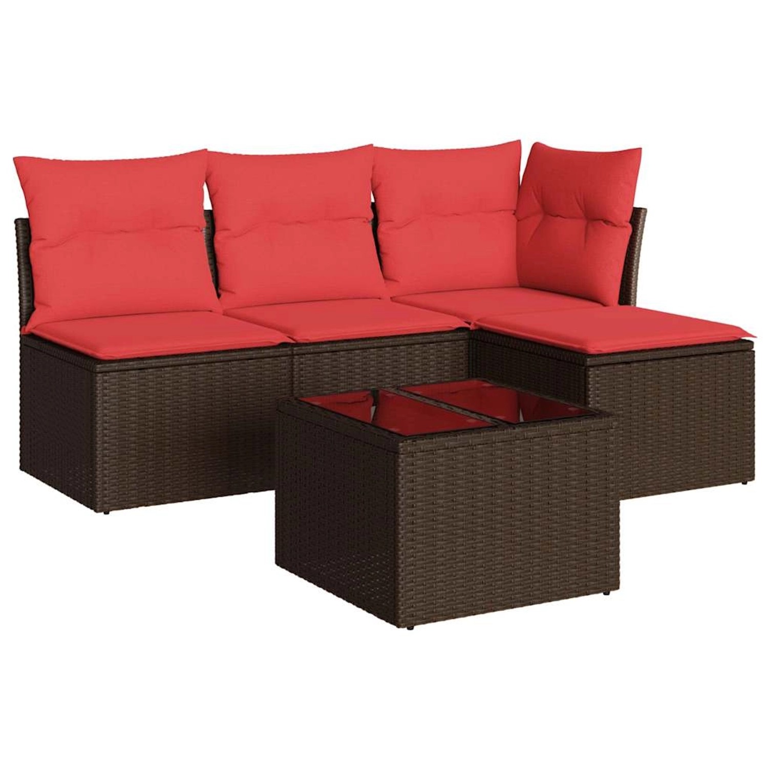 vidaXL 5-Tlg Garten-Sofagarnitur mit Kissen Braun Poly Rattan 3217514 günstig online kaufen