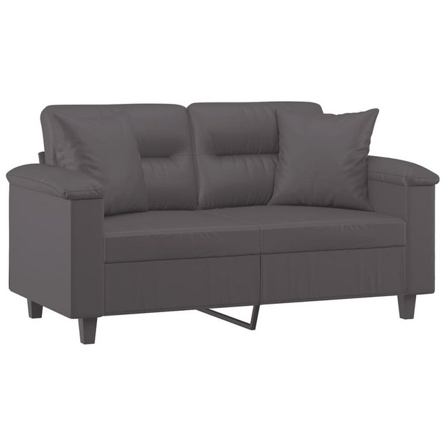 vidaXL Sofa 2-Sitzer-Sofa mit Zierkissen Grau 120 cm Kunstleder günstig online kaufen