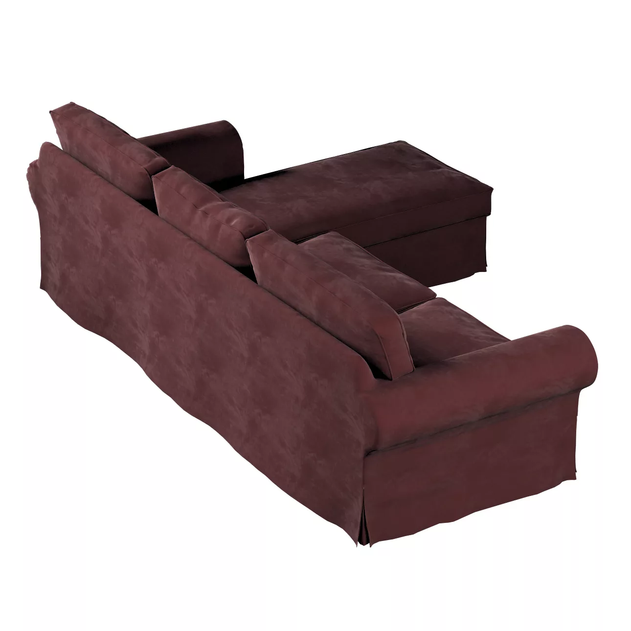 Bezug für Ektorp 2-Sitzer Sofa mit Recamiere, bordeaux, Ektorp 2-Sitzer Sof günstig online kaufen