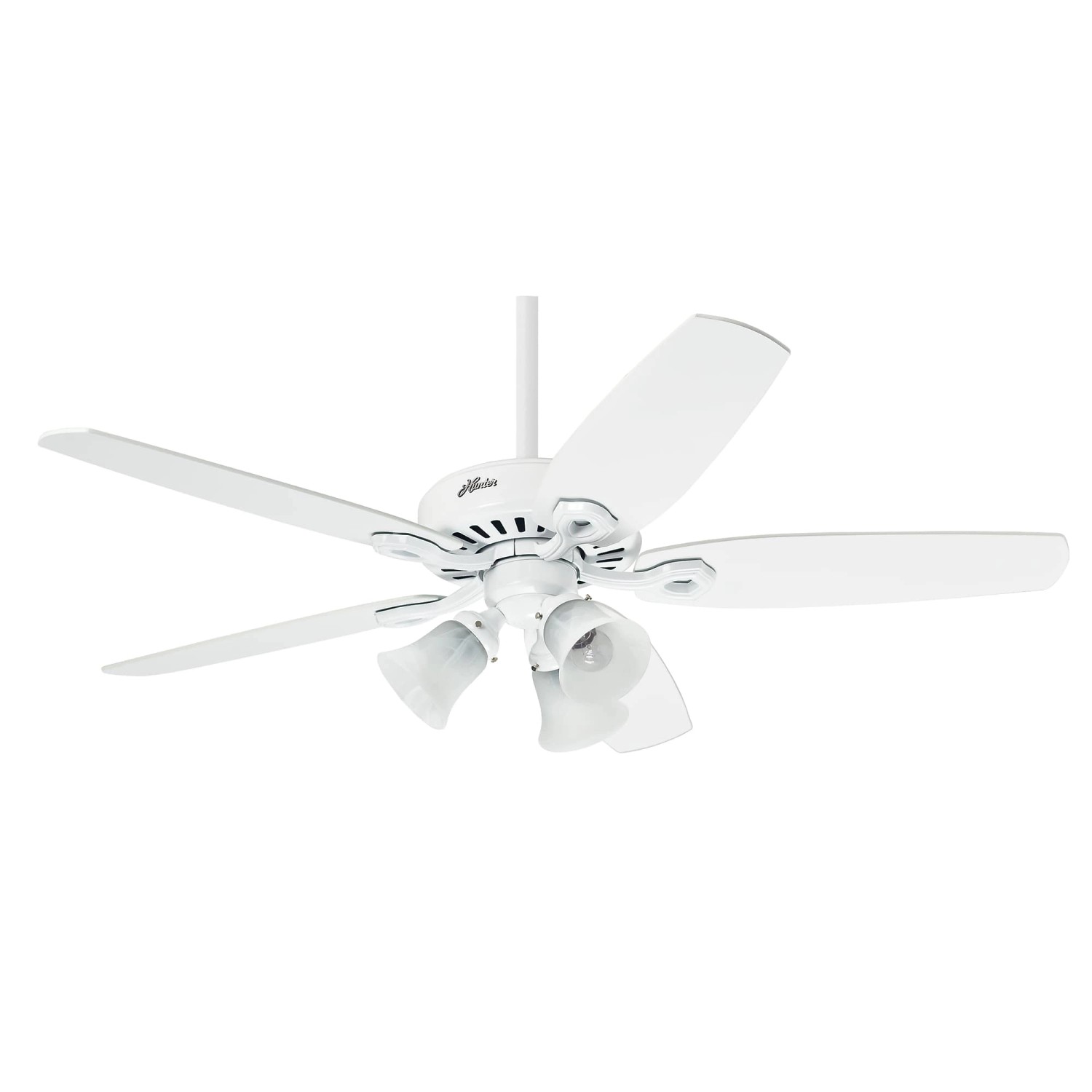 HUNTER FANS Deckenventilator Builder Plus 132 cm Weiß mit Beleuchtung und Z günstig online kaufen