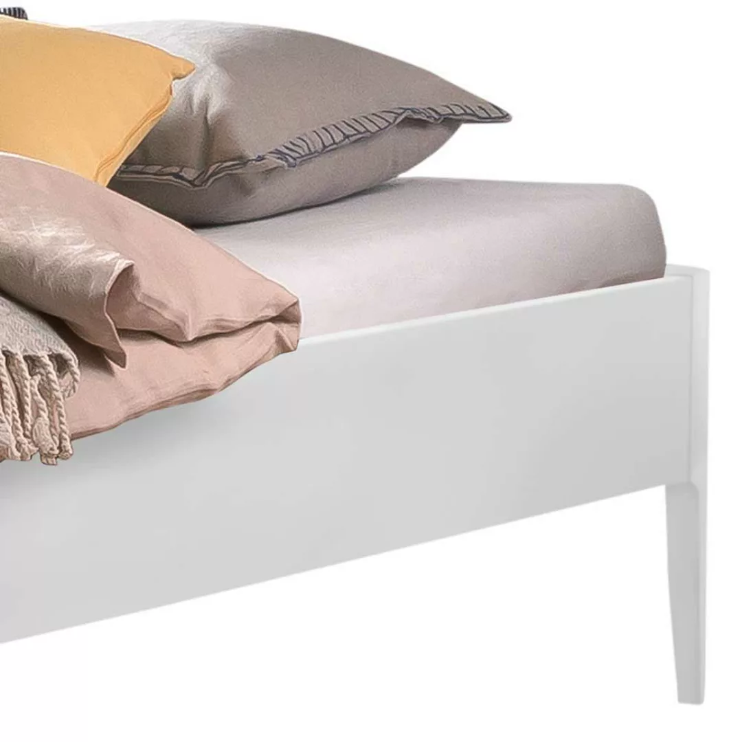 Futonbettgestell weiß aus Buche Massivholz Skandi Design günstig online kaufen